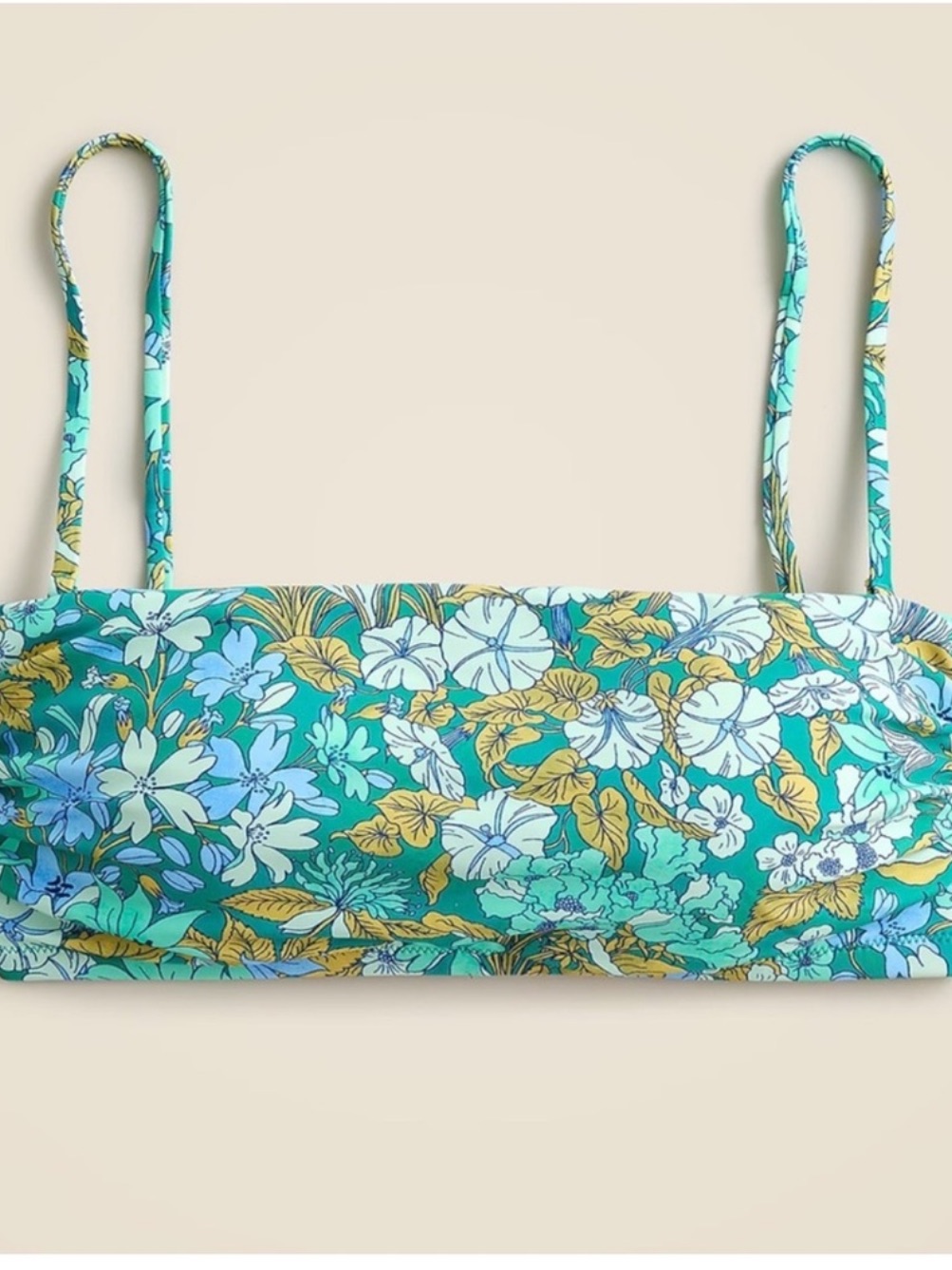J. Crew Aqua Floral Bikini Top, M~Tried On Once~Never Worn. Matching Acc.